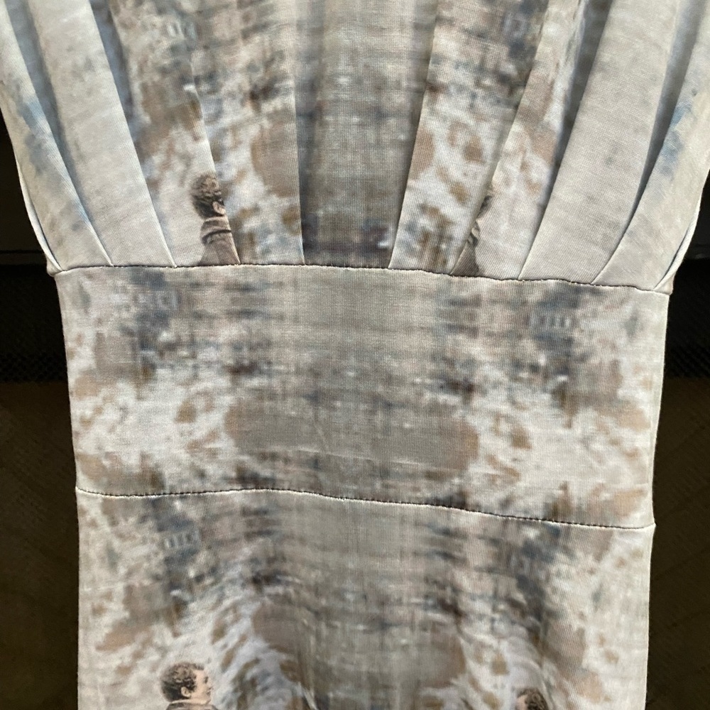 Salgiano one of a kind strapless dress with British looking horse riders. Size M - Picture 3 of 12